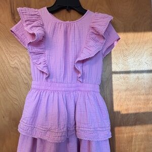 Girls Gap Pink Ruffle Dress size Large